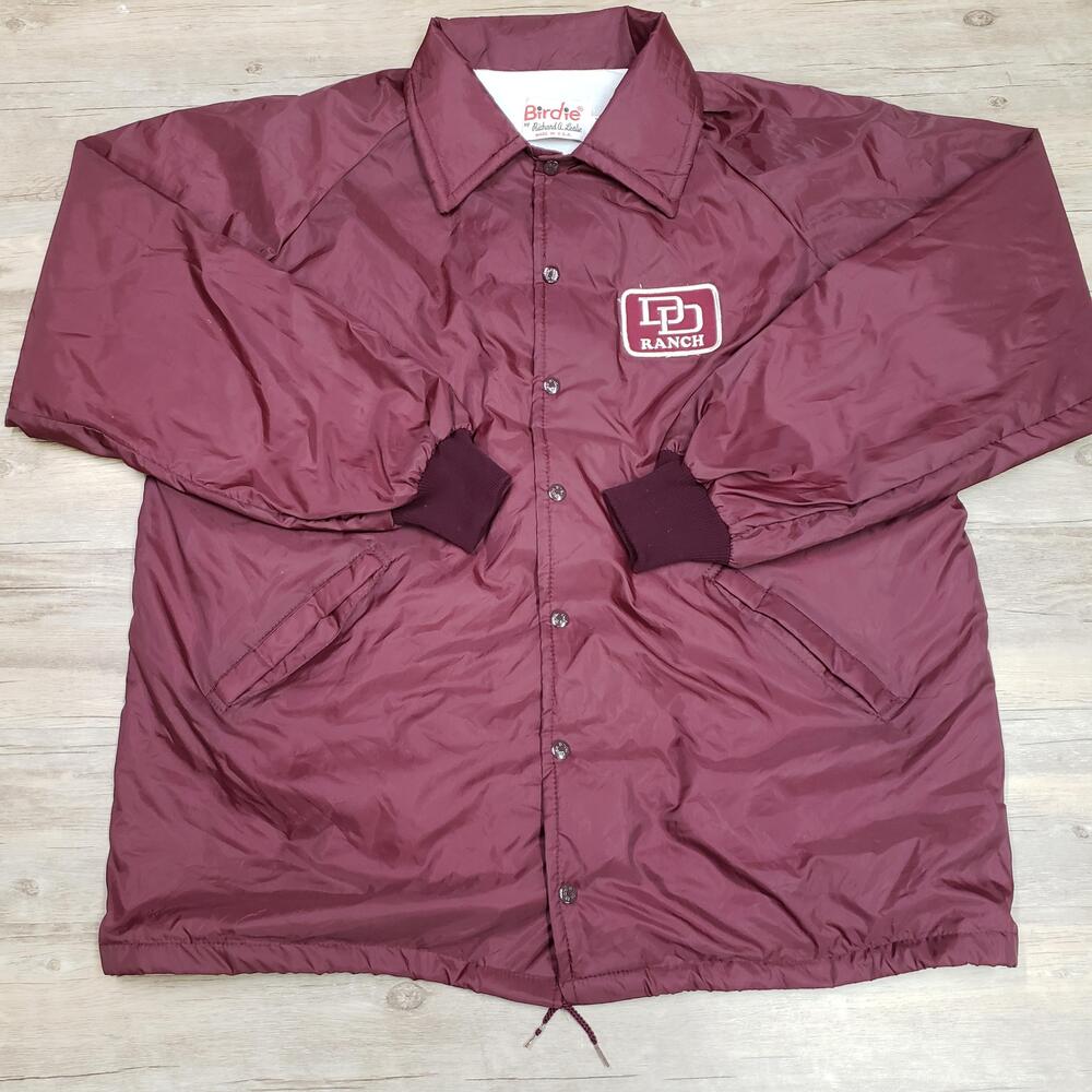Vintage Birdie Windbreaker Jacket Mens 2XL Red DD Ranch Lined Western Snap USA